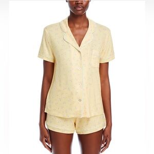 Aqua Yellow Floral Women's Pajama Set